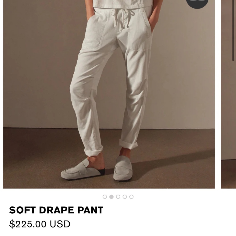 James Perse soft drape Joggers white size 0